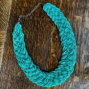 Teal beaded necklace